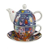 Tea for One Pop Art City Birds -James Rizzi