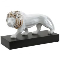 Figurka Lion Blanc-or 43,5 x 27 cm L?Art d?Objets Serengeti Goebel