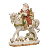 Figurka Mikołaj na koniu 42cm