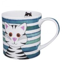 Kubek Orkney Stripy Cats Turquoise 350ml Dunoon