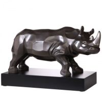 Figurka Rhinocéros anthracite-platine 49 x 30 cm L?Art d?Objets Serengeti Goebel