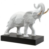 Figurka Éléphant Blanc-or 57 x 43 cm L’Art d’Objets Serengeti Goebel